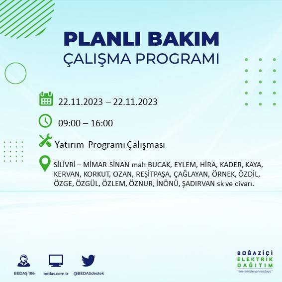 İstanbul'un bu ilçelerinde yaşayanlar dikkat: Saatlerce sürecek elektrik kesintisi için hazır olun 32